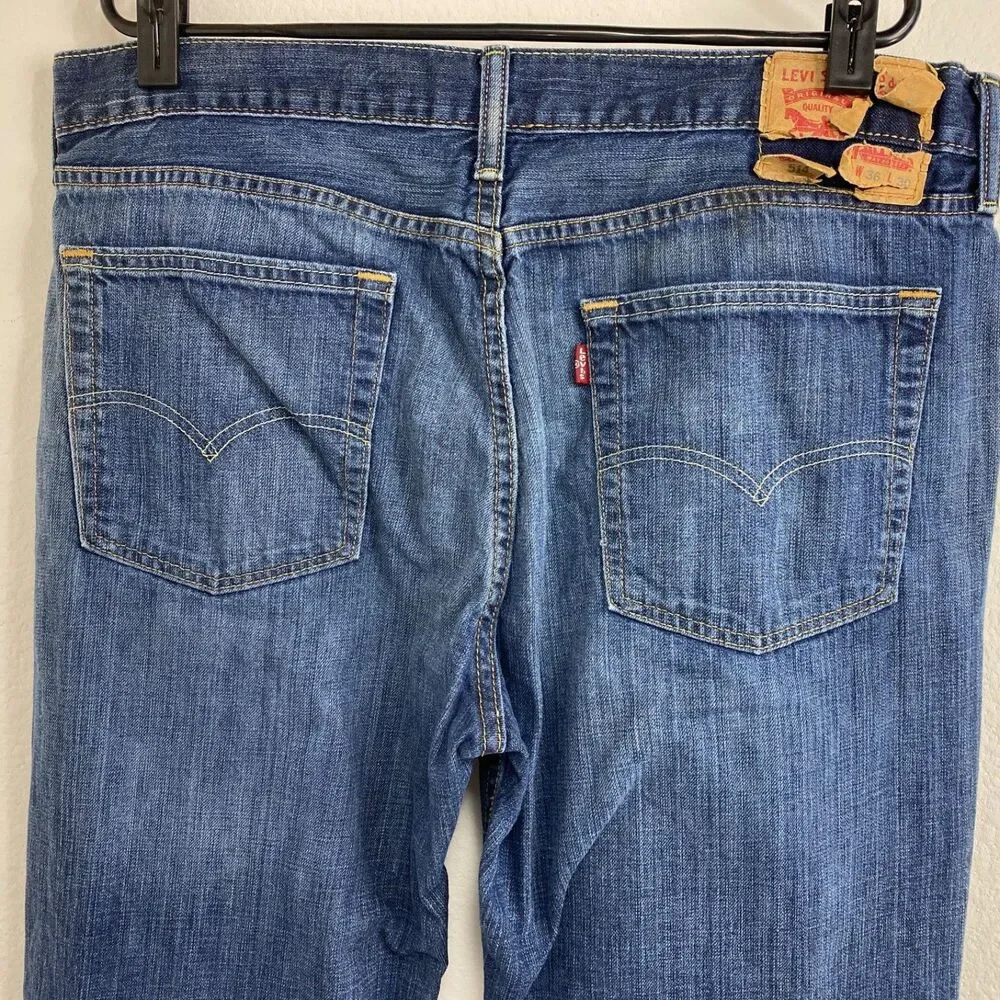 Levi 514 Vintage Y2K Blue Jeans 36x30 Straight Leg Mid Rise Cotton Mexico